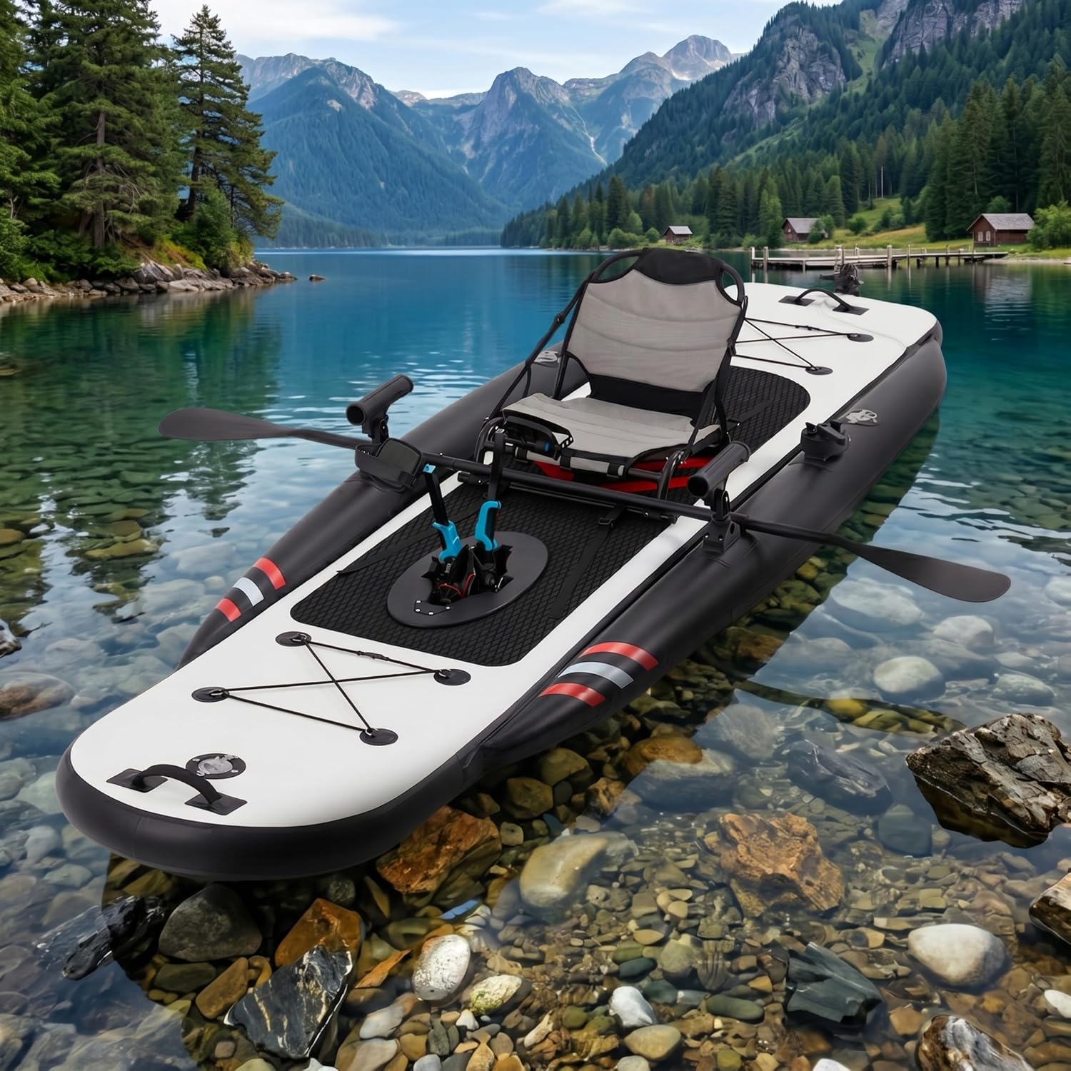 12ft Premium PVC Inflatable Fi - Fishing Kayak Pedal Drive ulasan dan harga